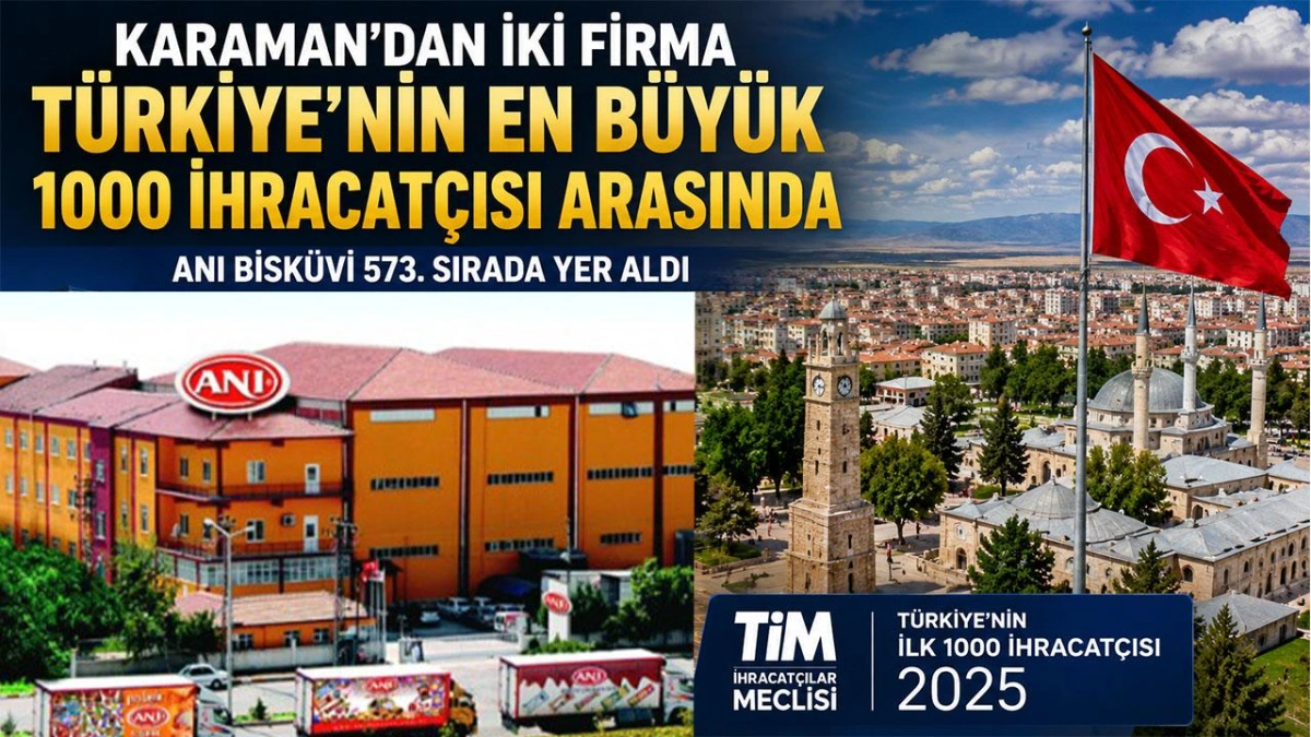 Türkiye'nin En Büyük İhracatçıları Listesinde Karaman'dan İki Firma Yer Aldı