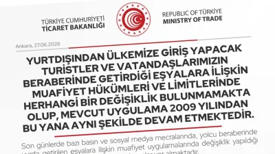 Ticaret Bakanlığı Yolcu Eşya Muafiyetinde Değişiklik Yapılmadığını Açıkladı