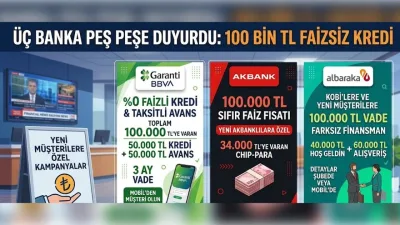 Faizsiz kredi: üç banka yeni müşterilere 100 bin TL kampanyası başlattı - Ekonomi Haberleri